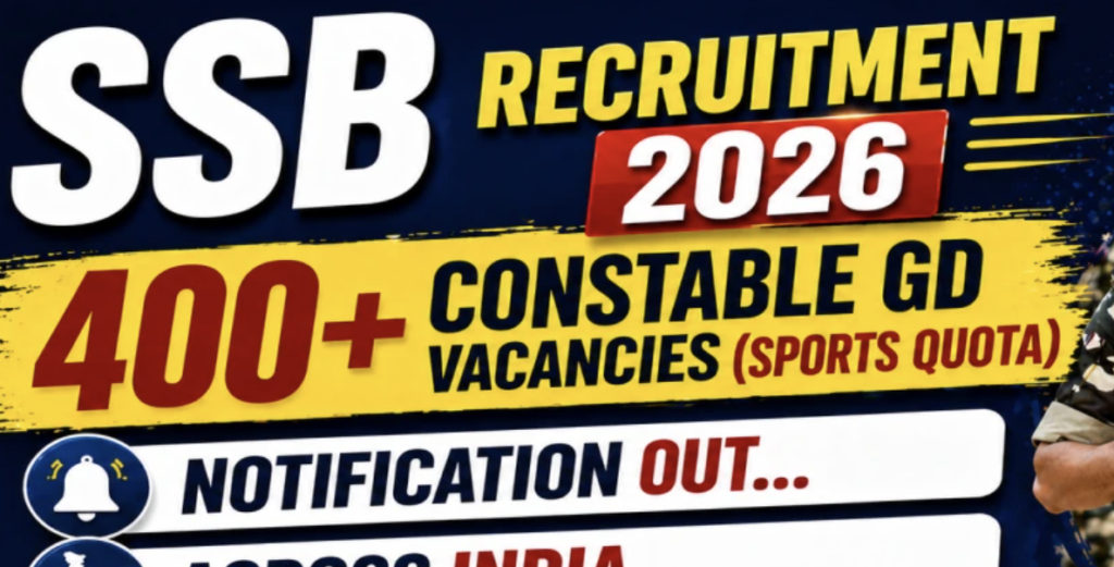 SSB Recruitment 2026: Apply Now for Constable Sports Quota
